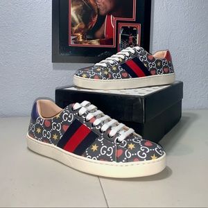 Gucci Ace Hearts and Stars Designer Sneakers